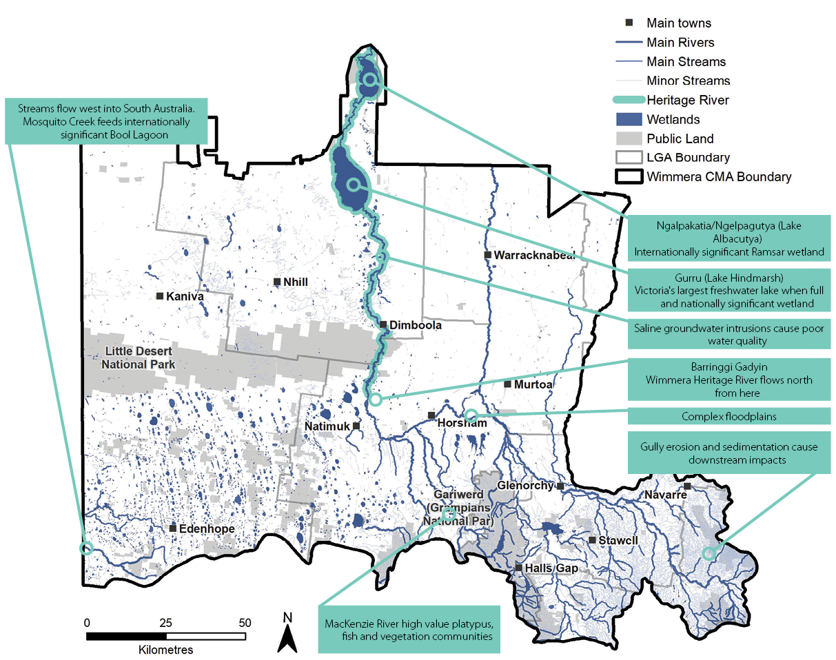 Figure 5 Major rivers and streams in the Wimmera